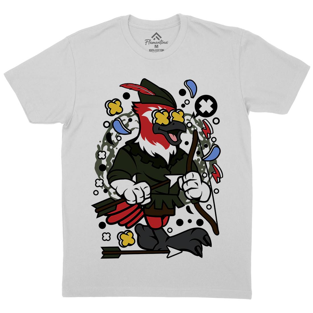 Bird Robin Hood Mens Crew Neck T-Shirt Warriors C503