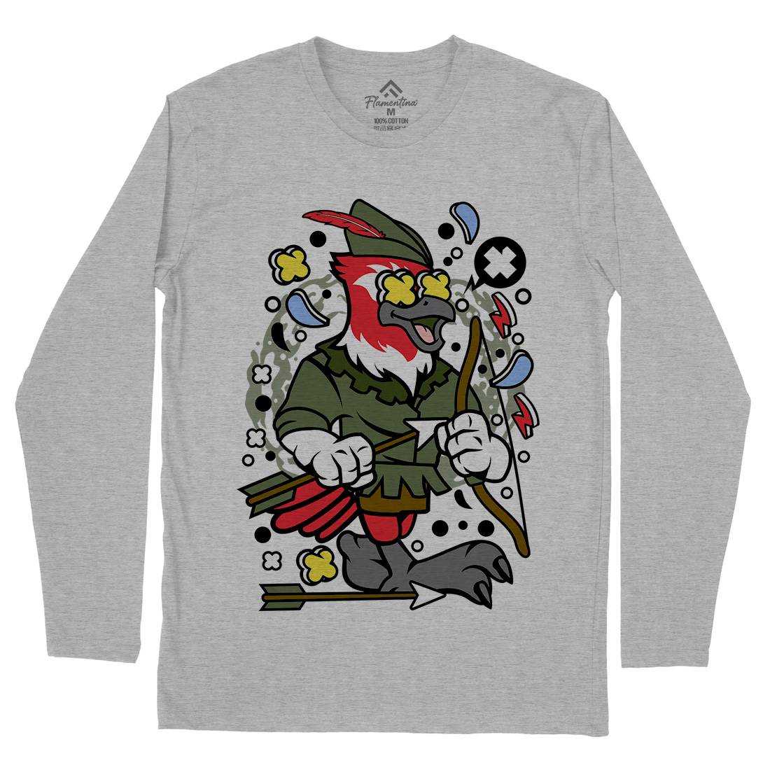 Bird Robin Hood Mens Long Sleeve T-Shirt Warriors C503