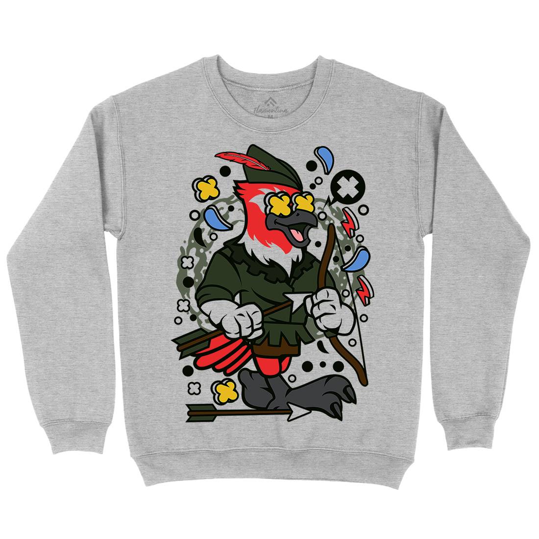 Bird Robin Hood Mens Crew Neck Sweatshirt Warriors C503
