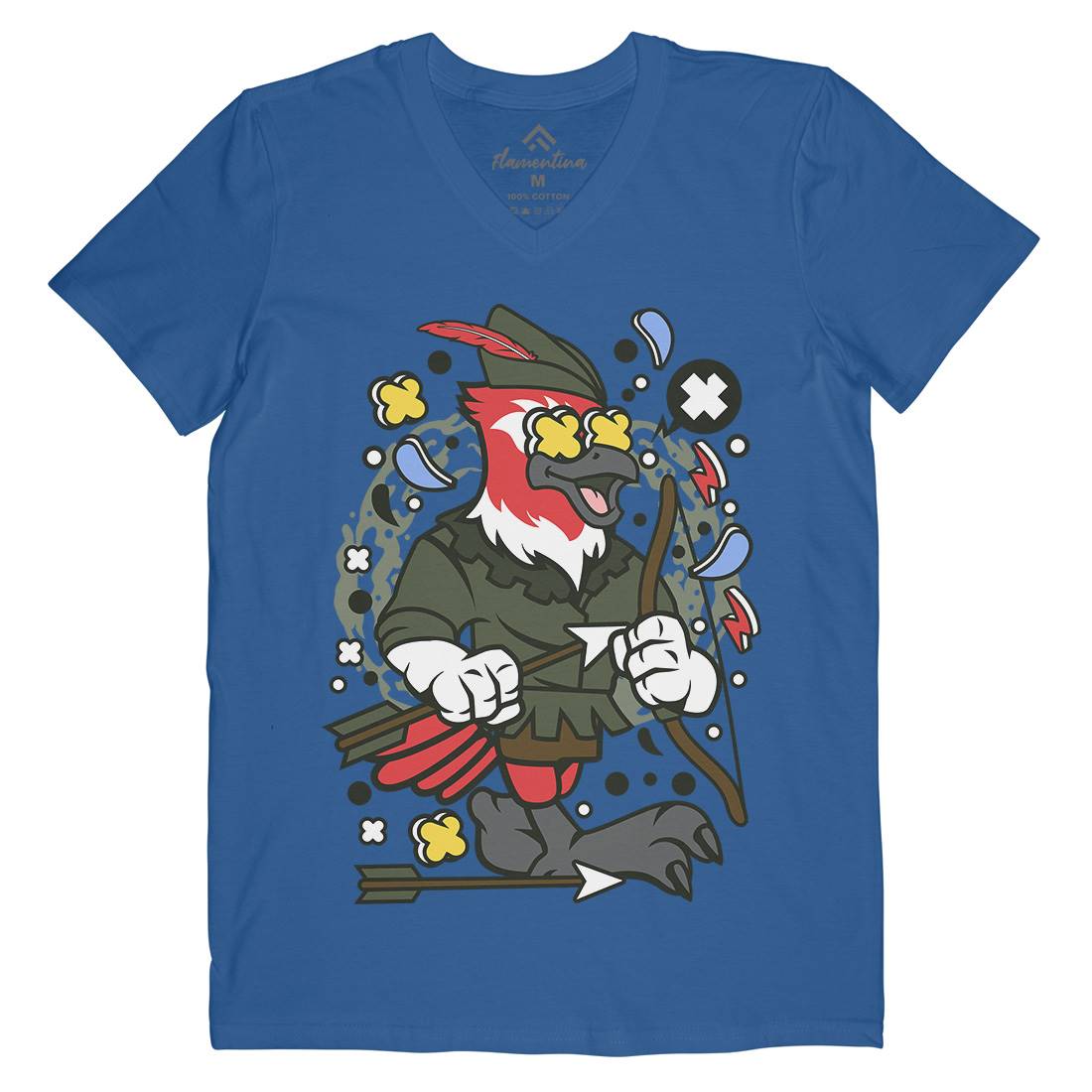 Bird Robin Hood Mens V-Neck T-Shirt Warriors C503