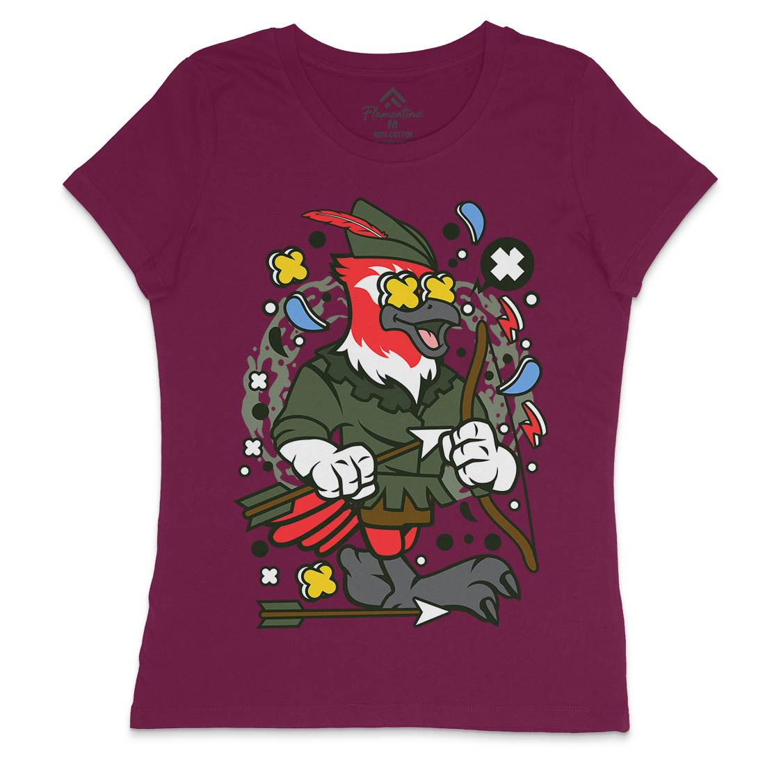 Bird Robin Hood Womens Crew Neck T-Shirt Warriors C503