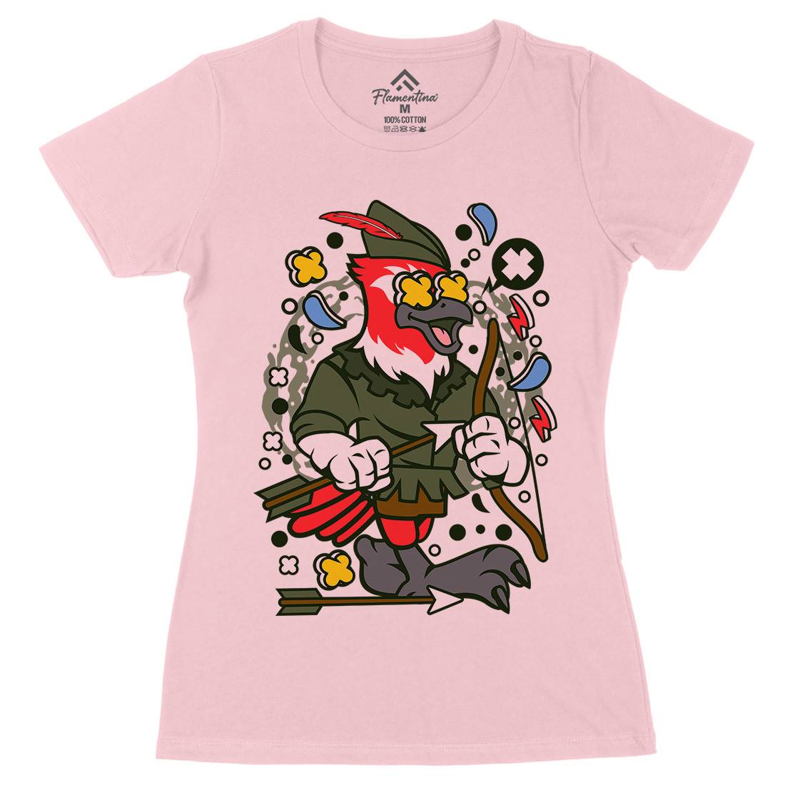 Bird Robin Hood Womens Organic Crew Neck T-Shirt Warriors C503