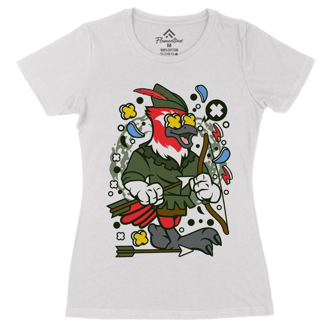 Bird Robin Hood Womens Organic Crew Neck T-Shirt Warriors C503