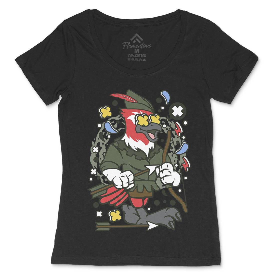 Bird Robin Hood Womens Scoop Neck T-Shirt Warriors C503