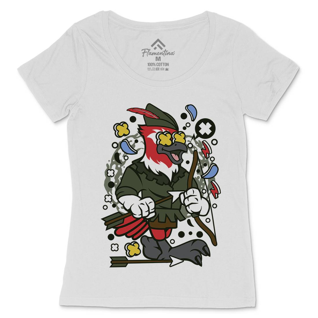 Bird Robin Hood Womens Scoop Neck T-Shirt Warriors C503