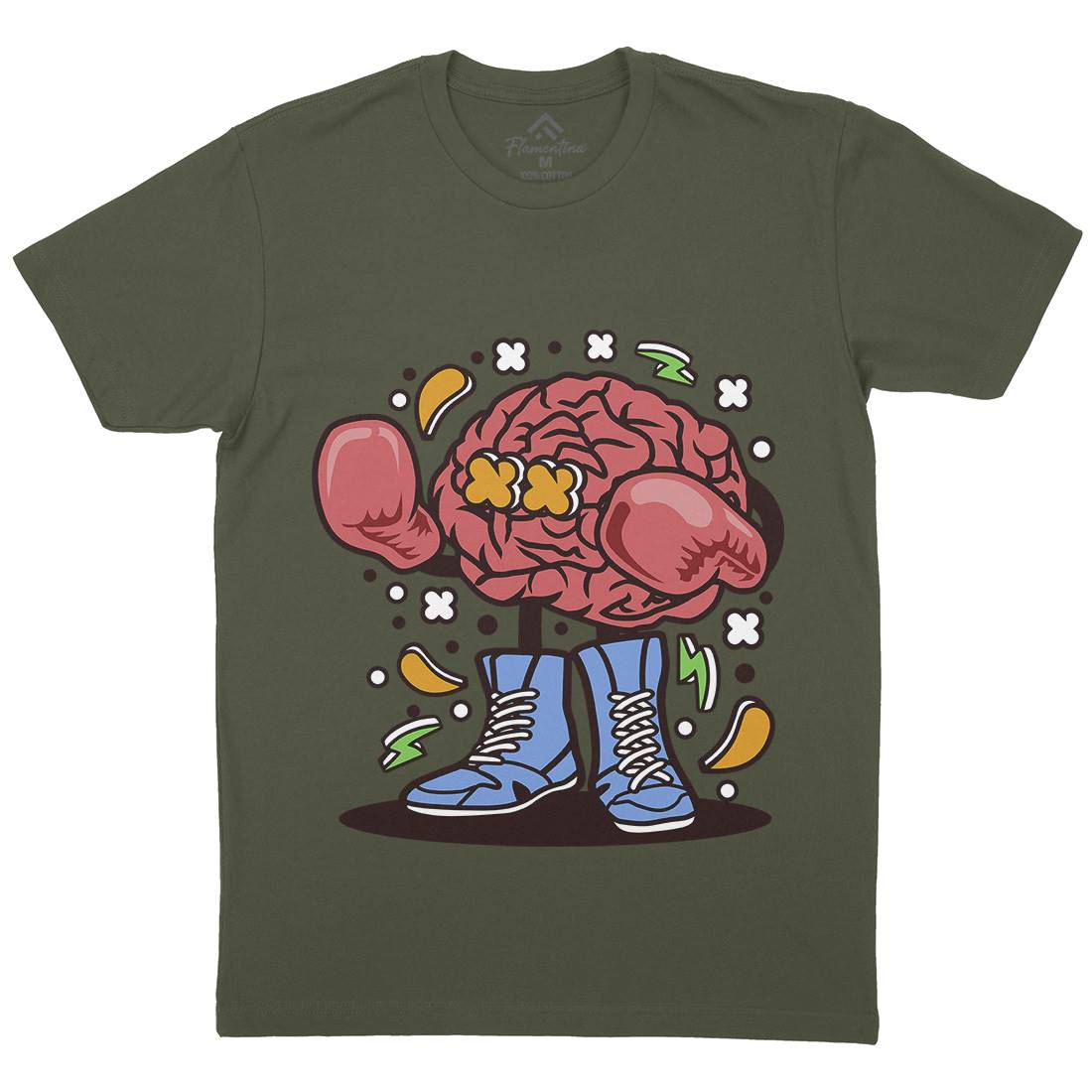 Brain Boxer Mens Organic Crew Neck T-Shirt Sport C504