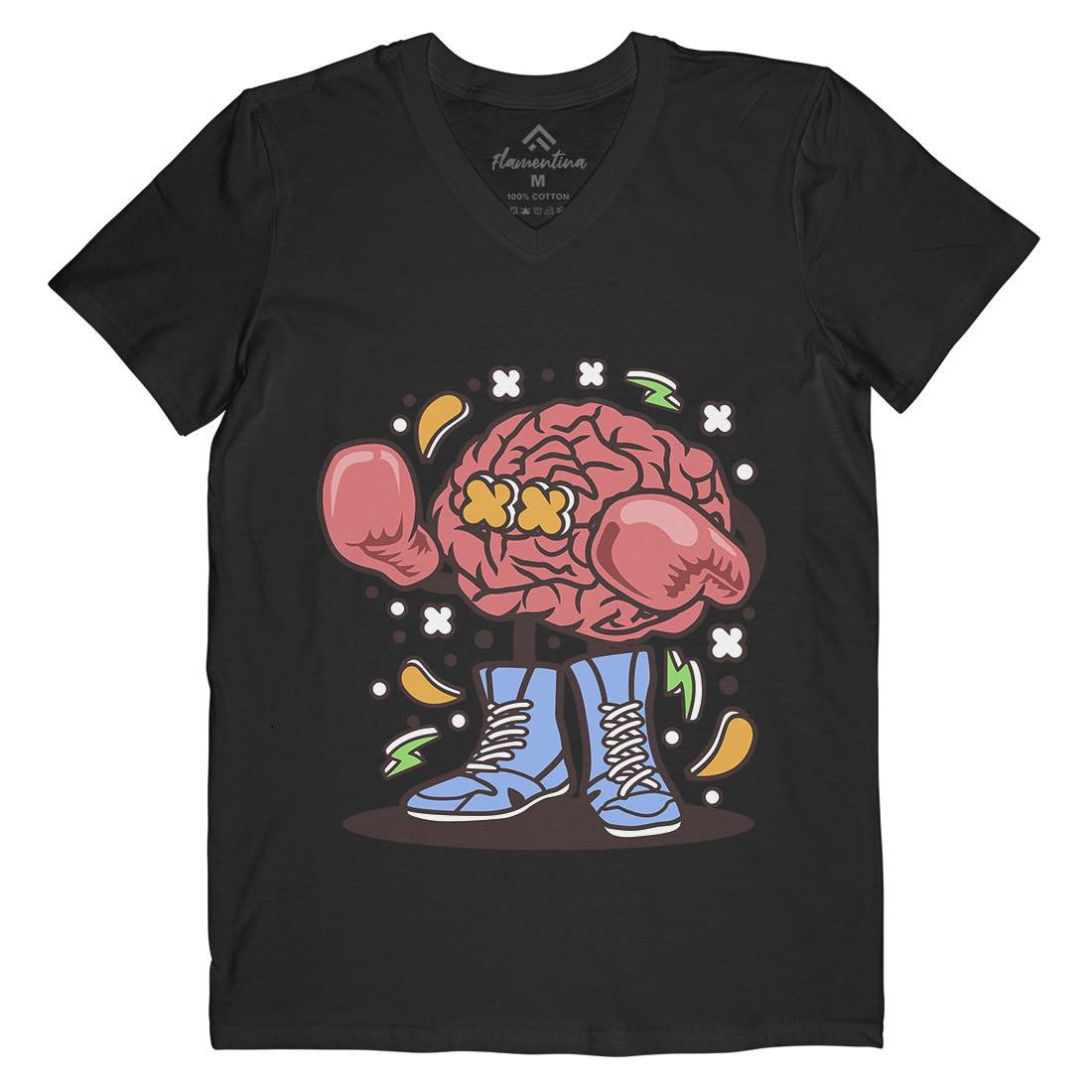 Brain Boxer Mens V-Neck T-Shirt Sport C504