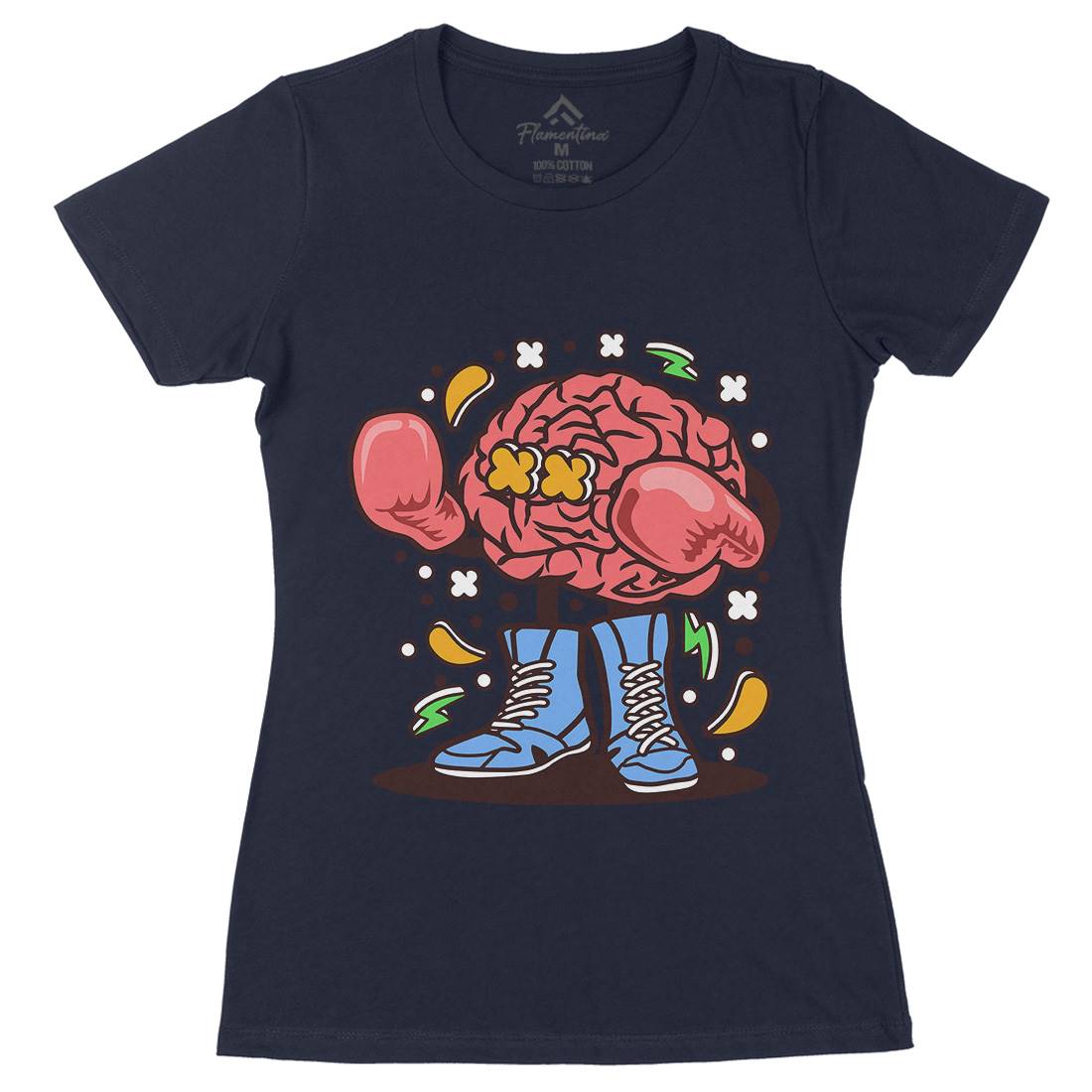 Brain Boxer Womens Organic Crew Neck T-Shirt Sport C504