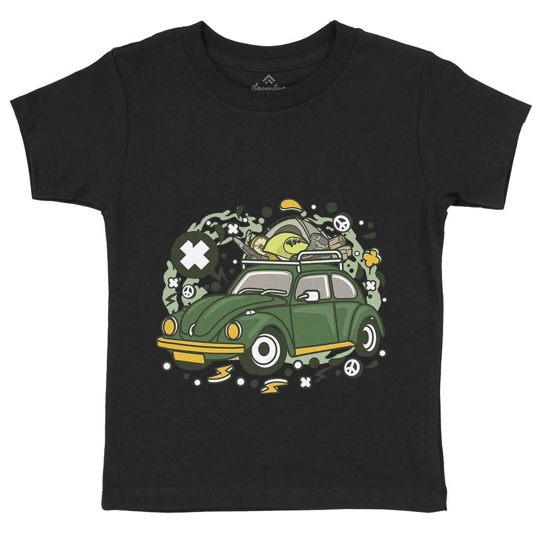 Camp Tour Kids Organic Crew Neck T-Shirt Nature C507