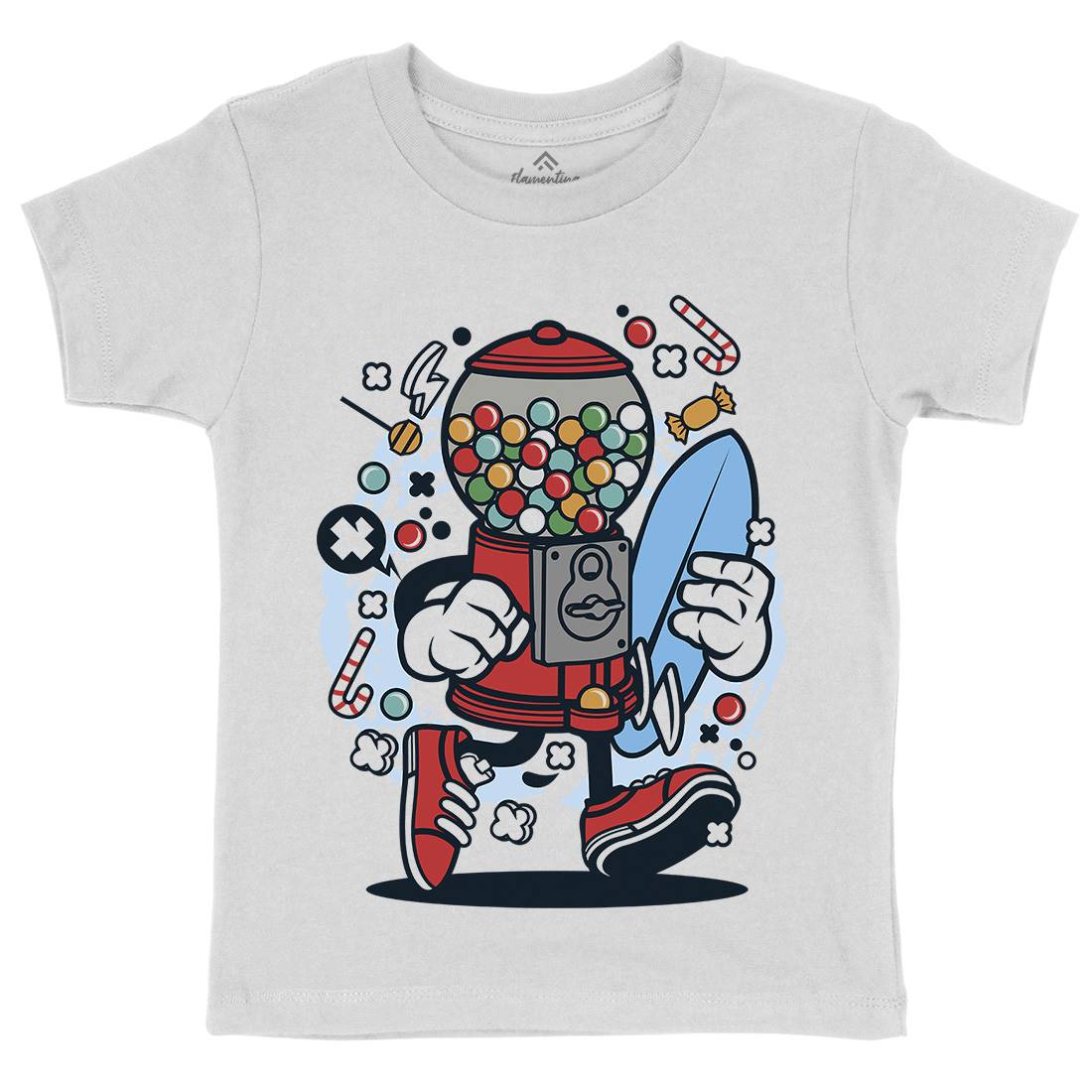 Candy Machine Surfer Kids Organic Crew Neck T-Shirt Surf C508