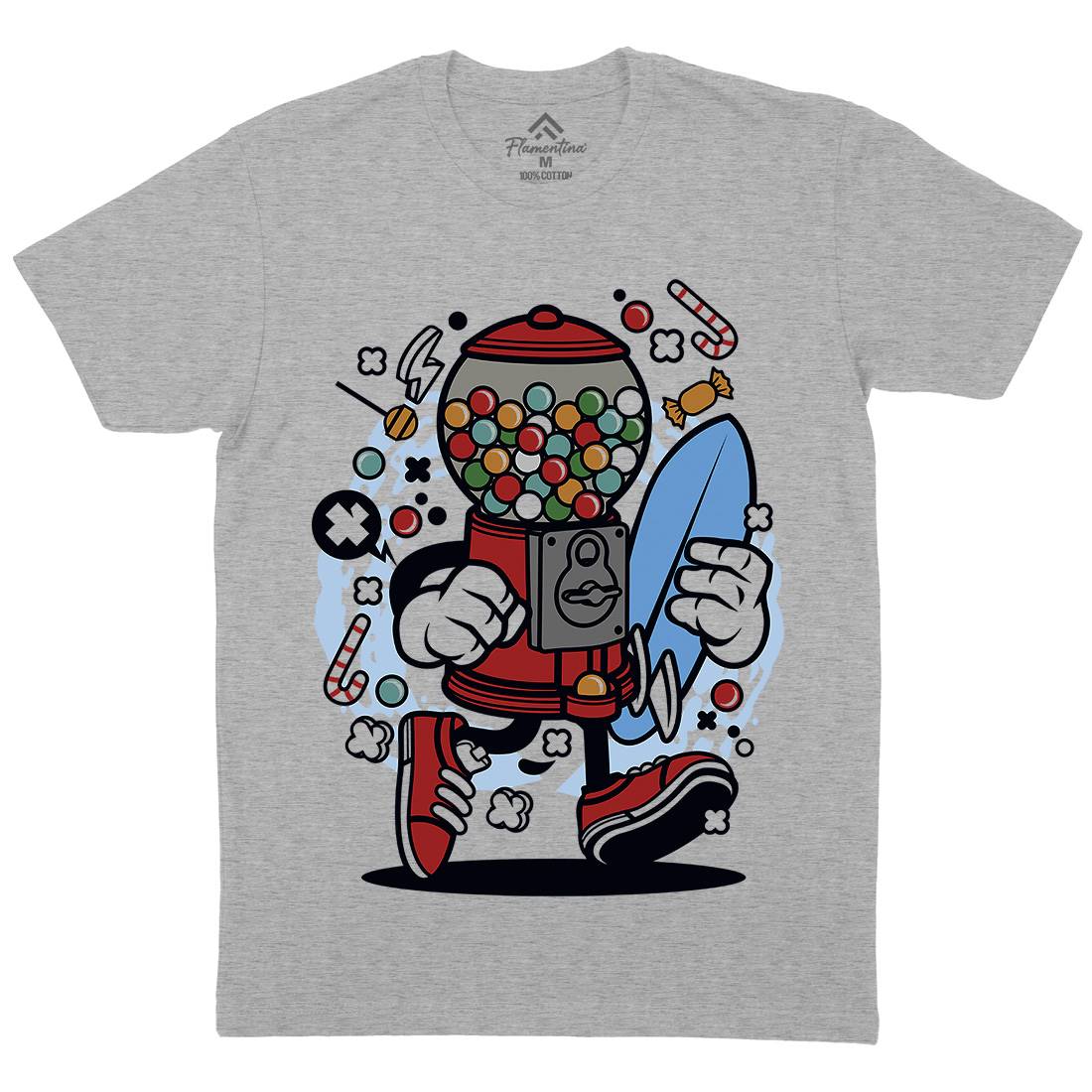 Candy Machine Surfer Mens Organic Crew Neck T-Shirt Surf C508