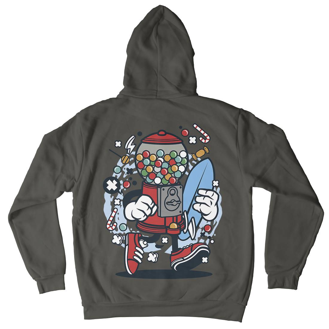 Candy Machine Surfer Mens Hoodie With Pocket Surf C508
