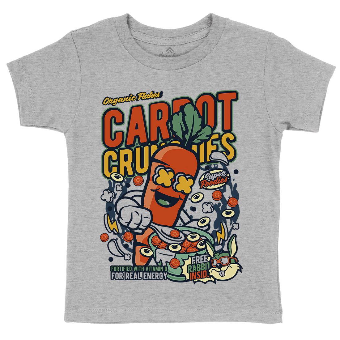 Carrot Crunchies Kids Crew Neck T-Shirt Food C509