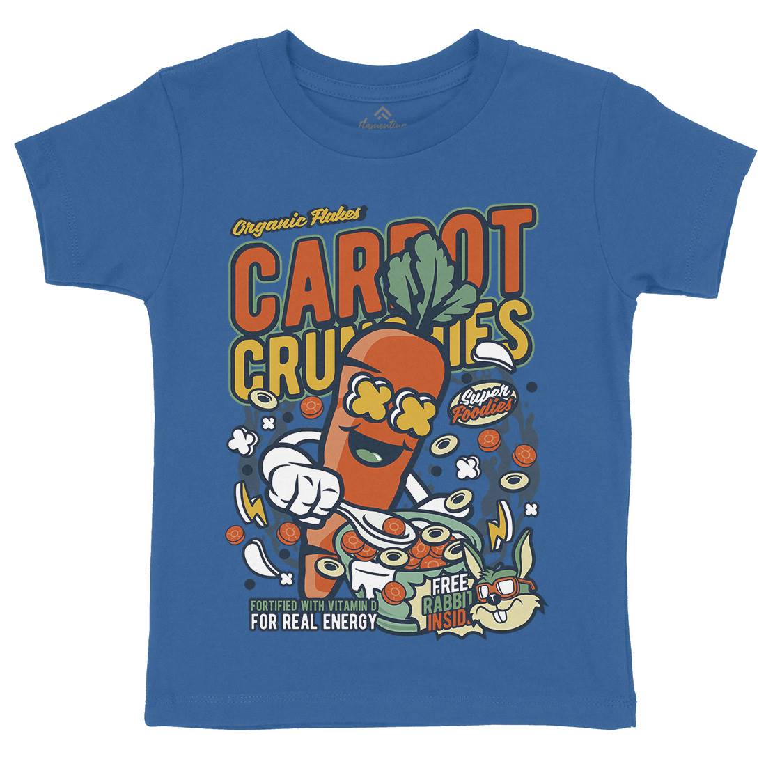 Carrot Crunchies Kids Crew Neck T-Shirt Food C509