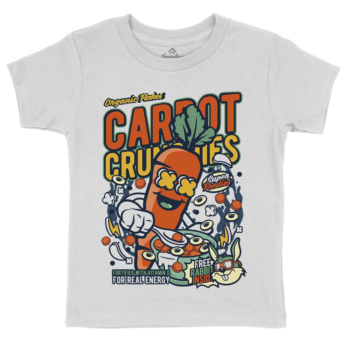 Carrot Crunchies Kids Organic Crew Neck T-Shirt Food C509
