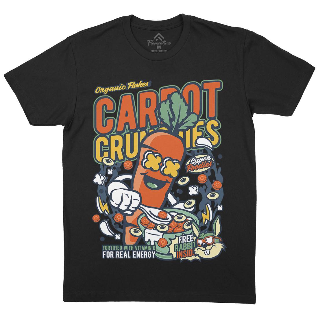 Carrot Crunchies Mens Organic Crew Neck T-Shirt Food C509