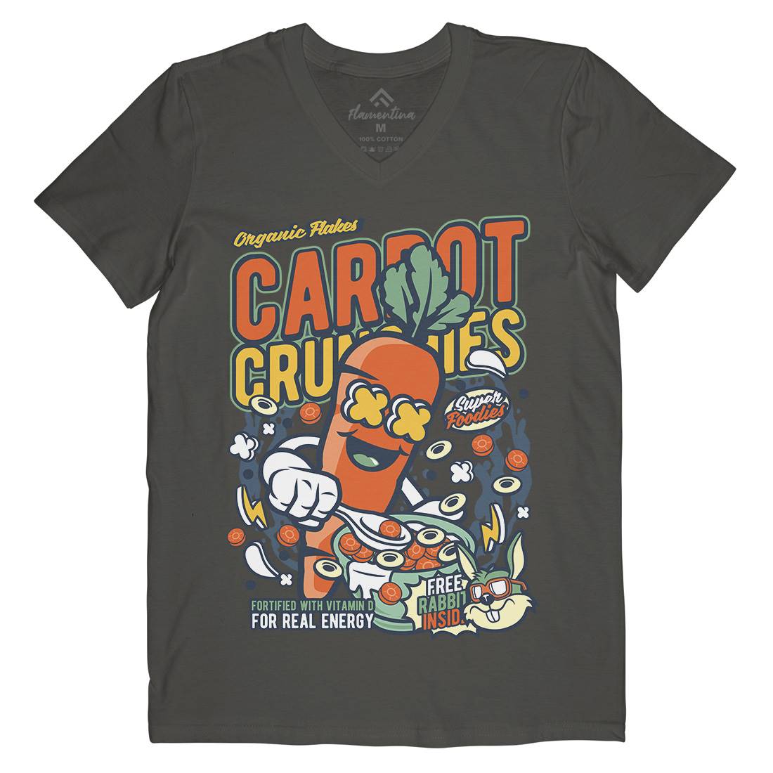 Carrot Crunchies Mens V-Neck T-Shirt Food C509