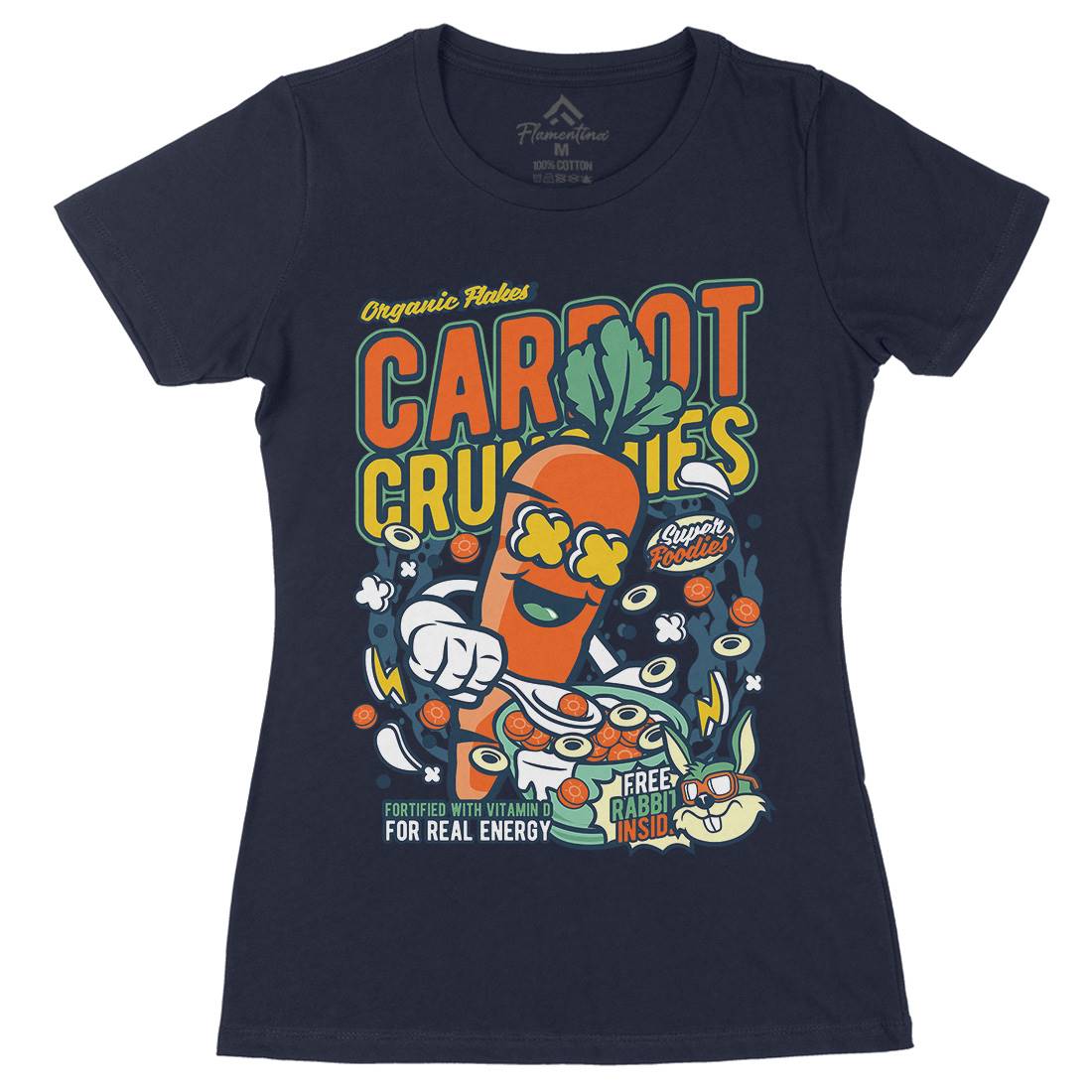 Carrot Crunchies Womens Organic Crew Neck T-Shirt Food C509
