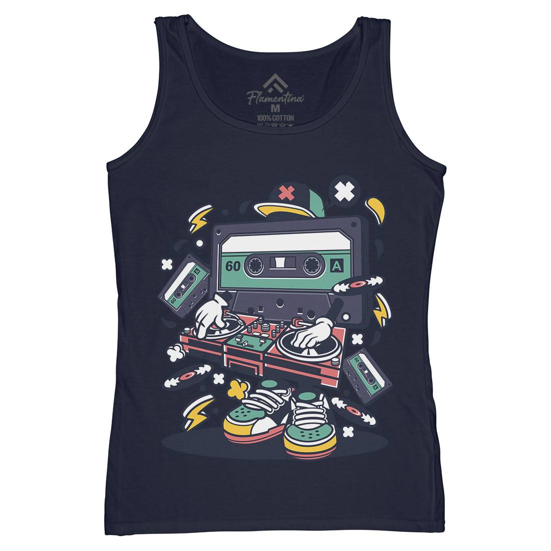 Cassette Disk Jockey Womens Organic Tank Top Vest Music C510