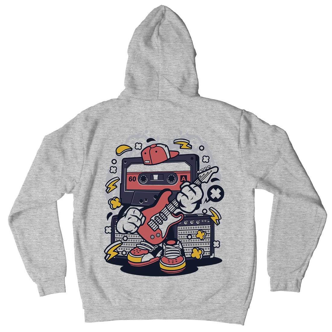 Cassette Rock Star Mens Hoodie With Pocket Music C511
