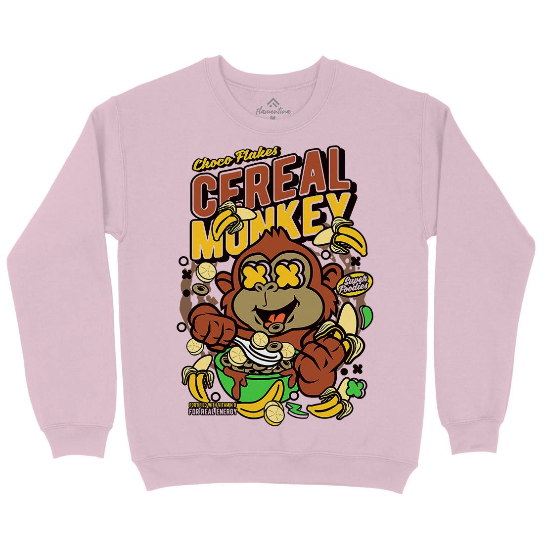 Cereal Monkey Kids Crew Neck Sweatshirt Food C512