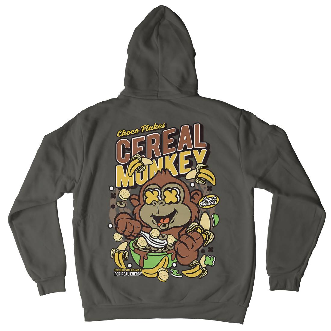 Cereal Monkey Mens Hoodie With Pocket Food C512