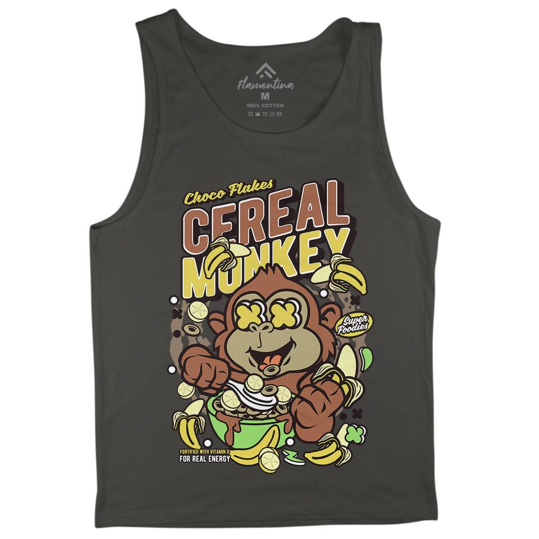 Cereal Monkey Mens Tank Top Vest Food C512