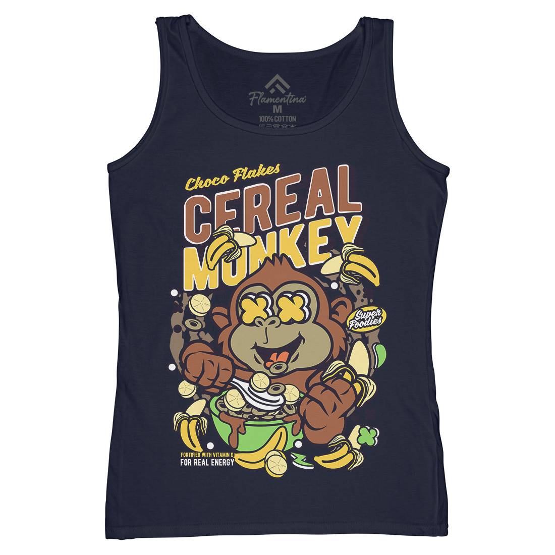 Cereal Monkey Womens Organic Tank Top Vest Food C512
