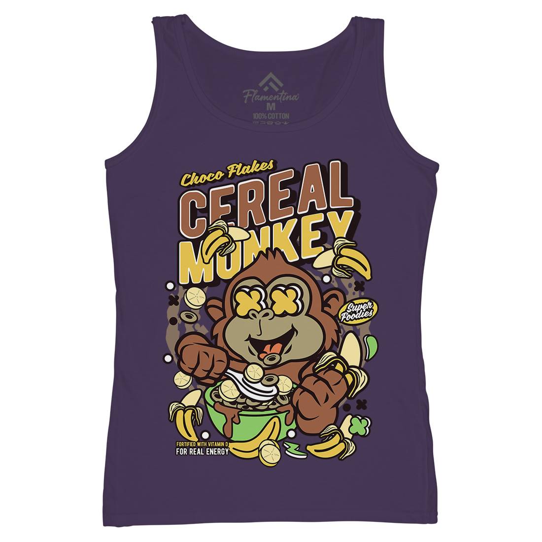 Cereal Monkey Womens Organic Tank Top Vest Food C512