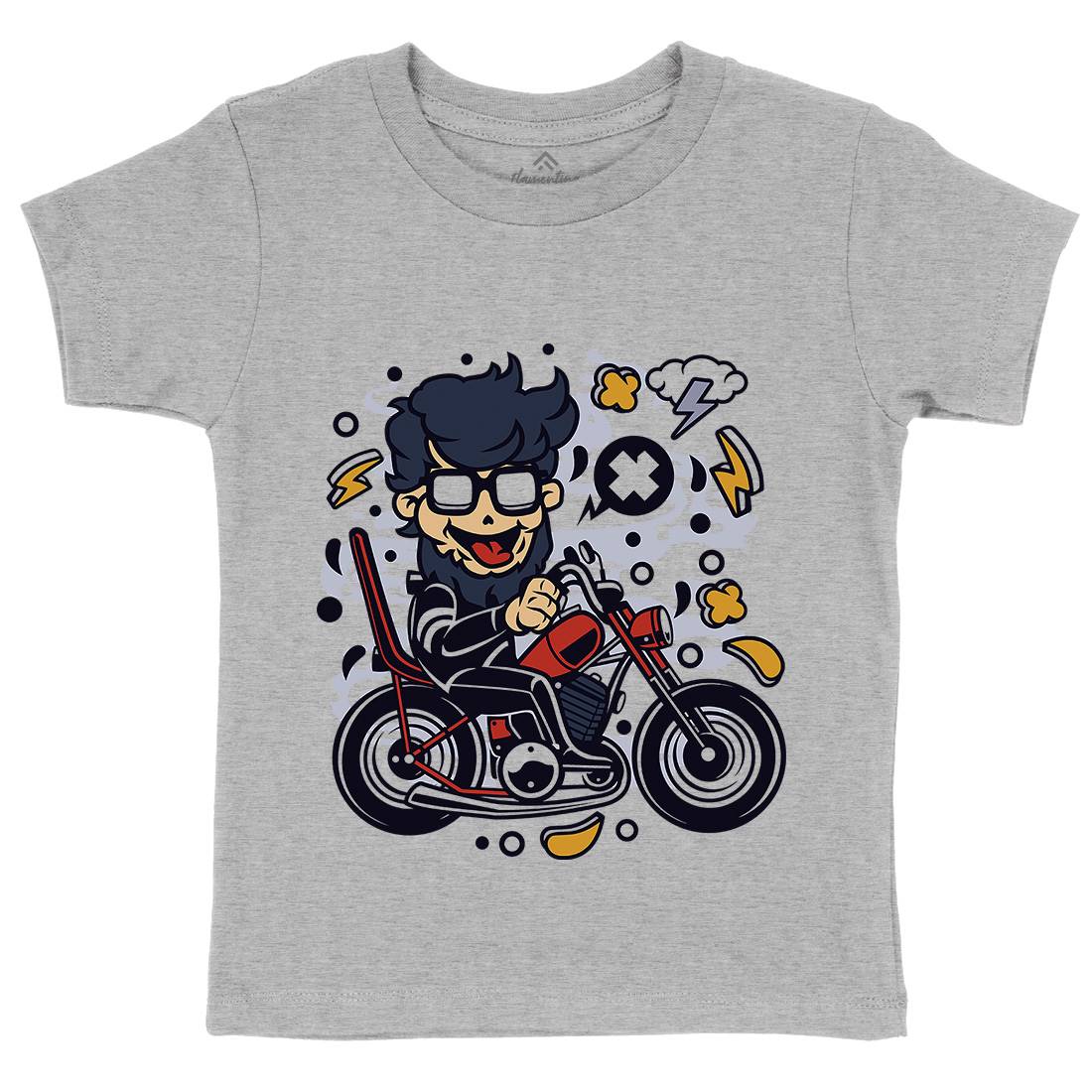 Chopper Hipster Kids Organic Crew Neck T-Shirt Motorcycles C517