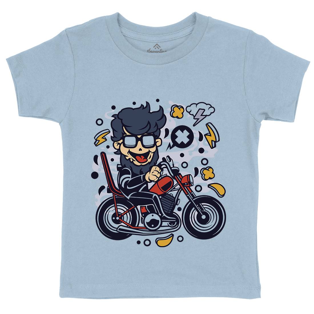Chopper Hipster Kids Organic Crew Neck T-Shirt Motorcycles C517