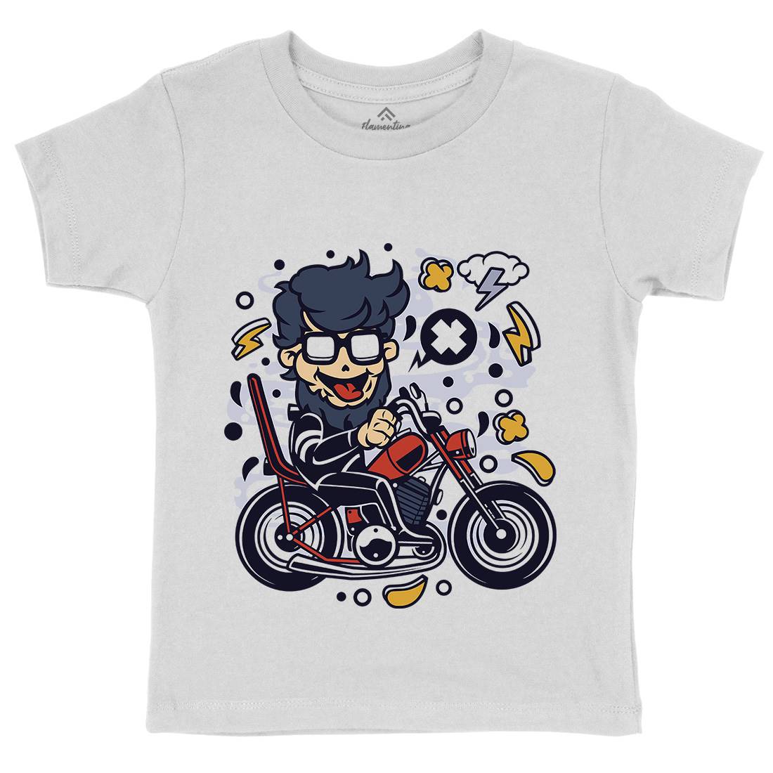 Chopper Hipster Kids Crew Neck T-Shirt Motorcycles C517