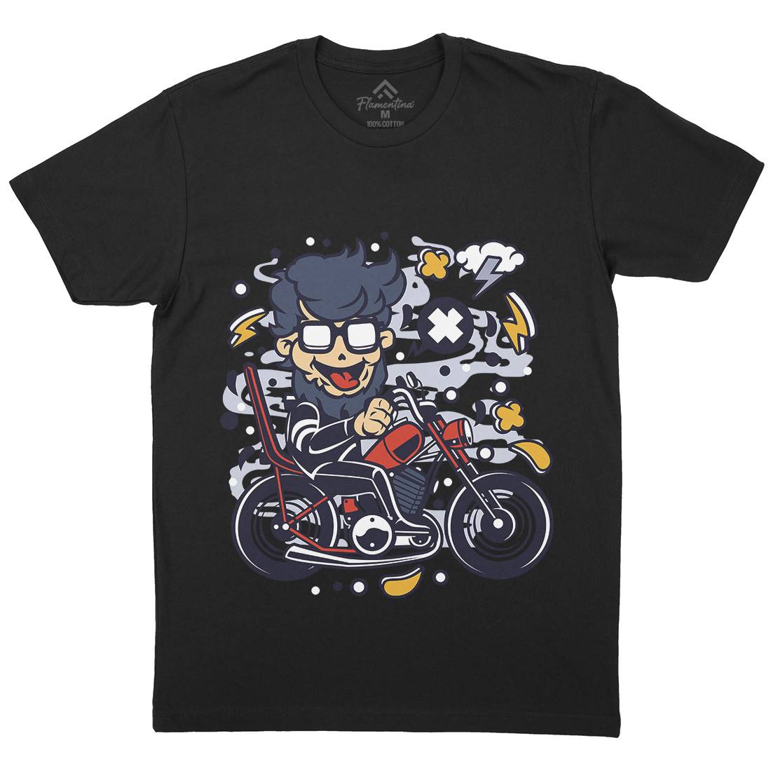 Chopper Hipster Mens Crew Neck T-Shirt Motorcycles C517