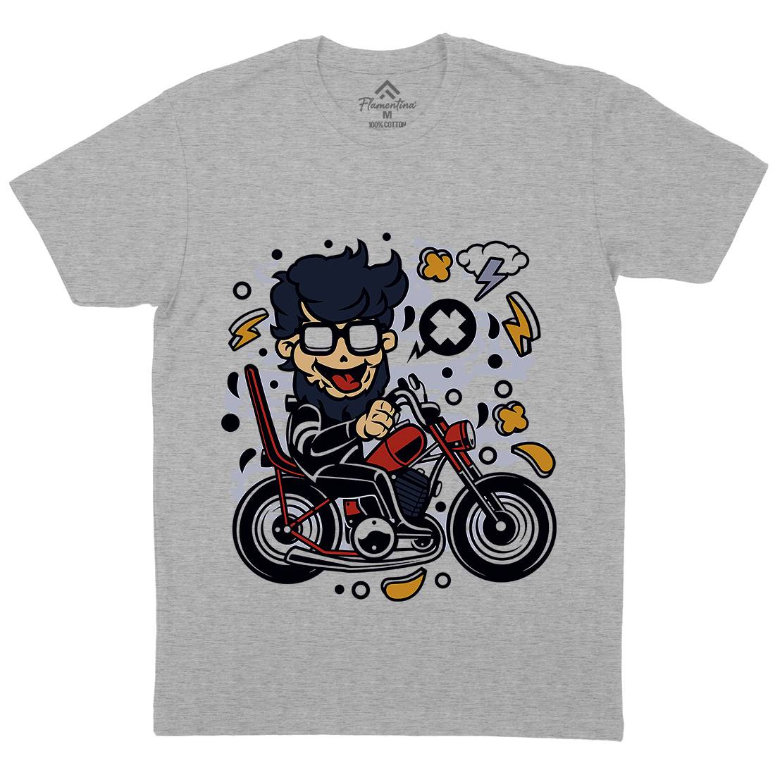 Chopper Hipster Mens Crew Neck T-Shirt Motorcycles C517