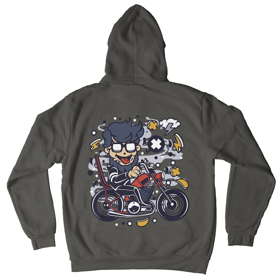 Chopper Hipster Mens Hoodie With Pocket Motorcycles C517