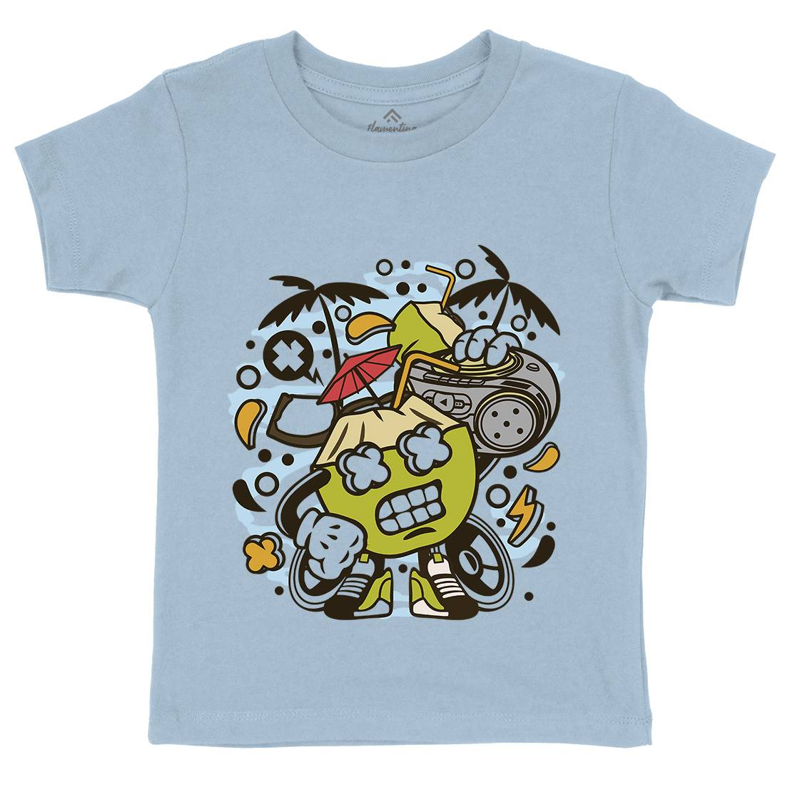 Coconut Boombox Kids Organic Crew Neck T-Shirt Music C518