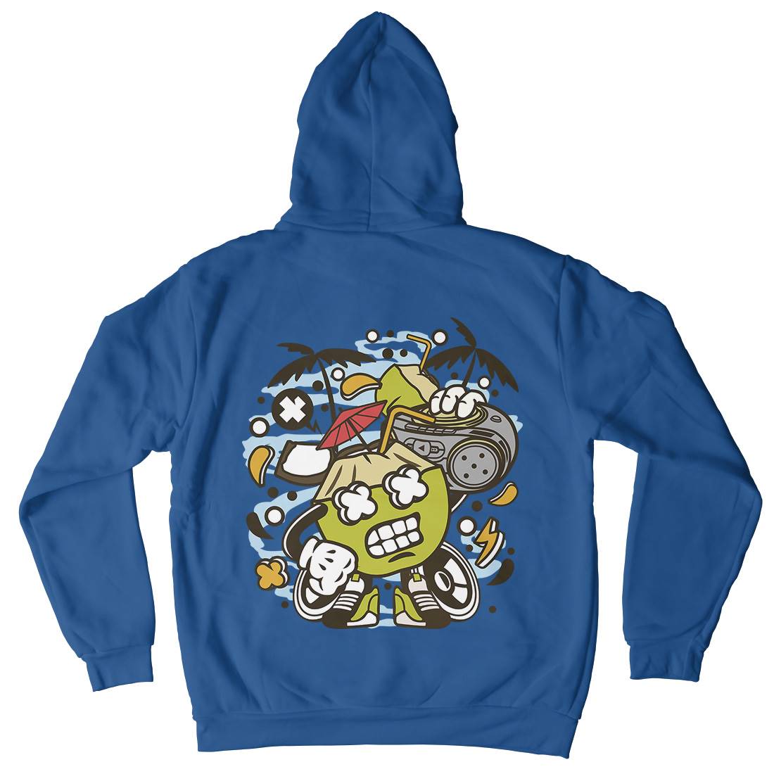 Coconut Boombox Mens Hoodie With Pocket Music C518