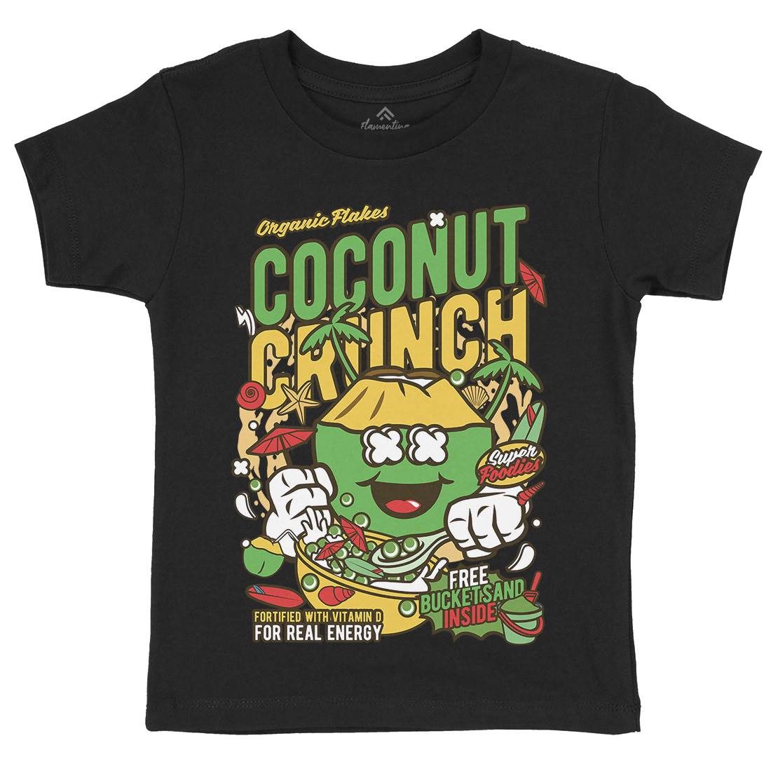 Coconut Crunch Kids Crew Neck T-Shirt Food C519