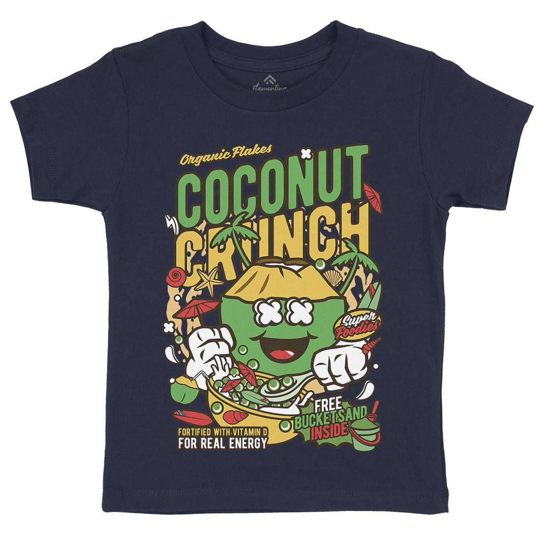 Coconut Crunch Kids Organic Crew Neck T-Shirt Food C519