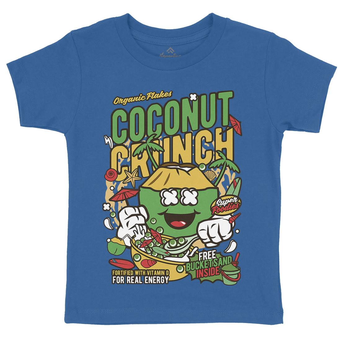 Coconut Crunch Kids Crew Neck T-Shirt Food C519