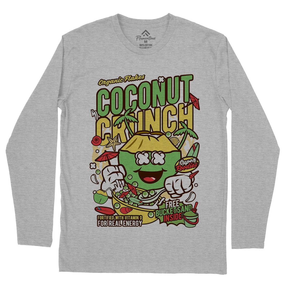 Coconut Crunch Mens Long Sleeve T-Shirt Food C519