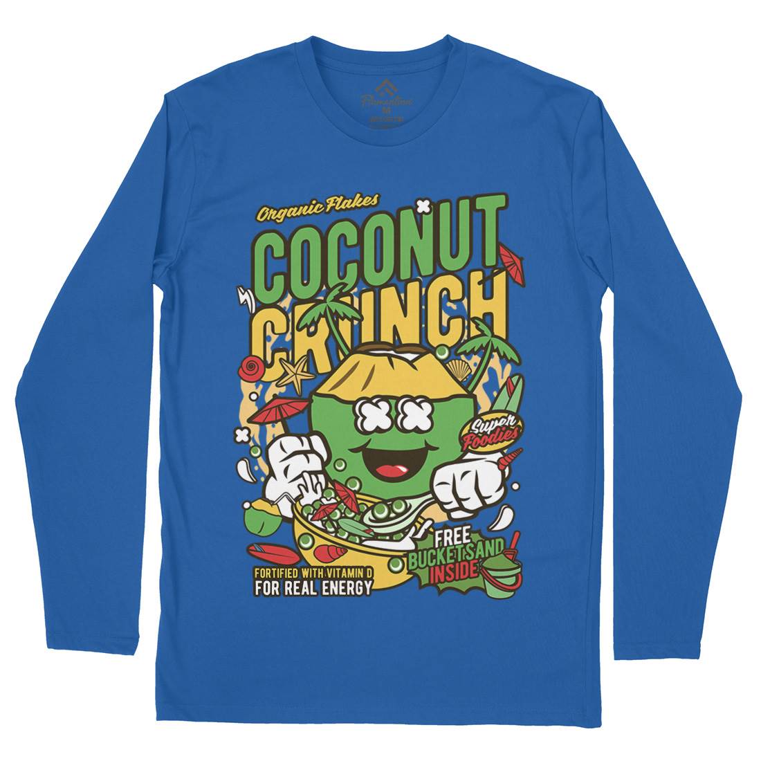 Coconut Crunch Mens Long Sleeve T-Shirt Food C519