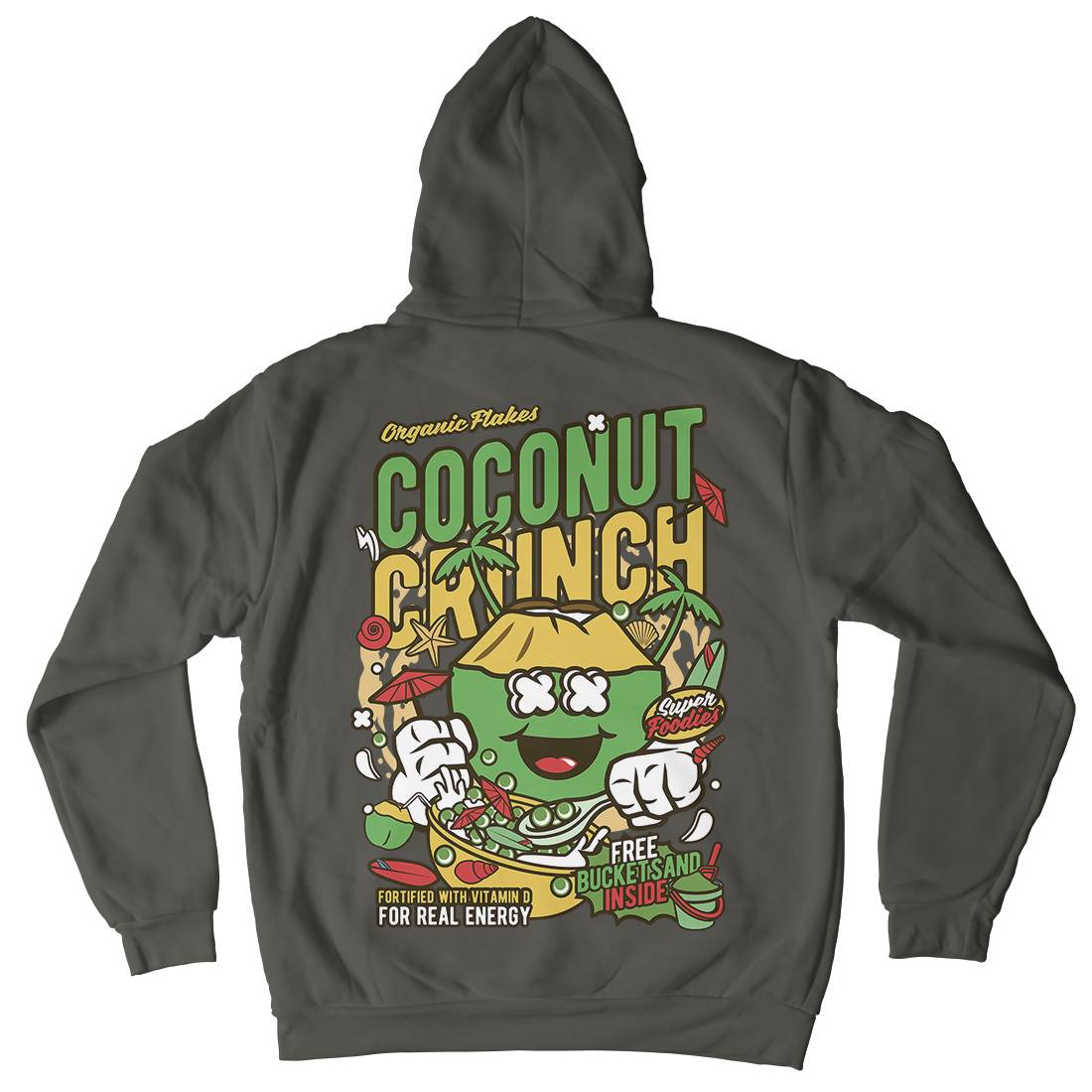 Coconut Crunch Mens Hoodie With Pocket Food C519