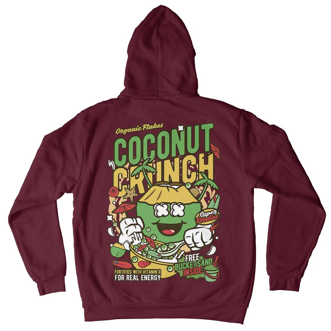 Coconut Crunch Mens Hoodie With Pocket Food C519