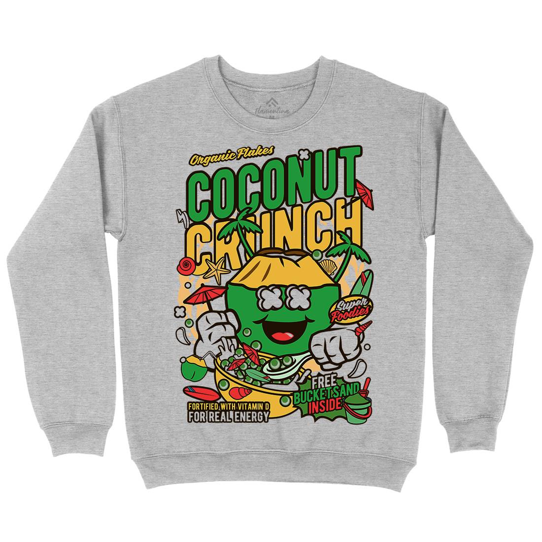 Coconut Crunch Mens Crew Neck Sweatshirt Food C519