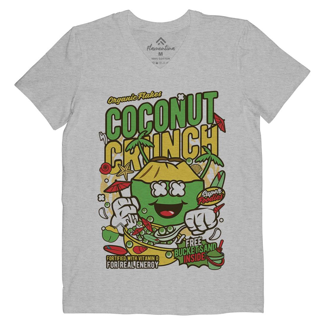 Coconut Crunch Mens V-Neck T-Shirt Food C519