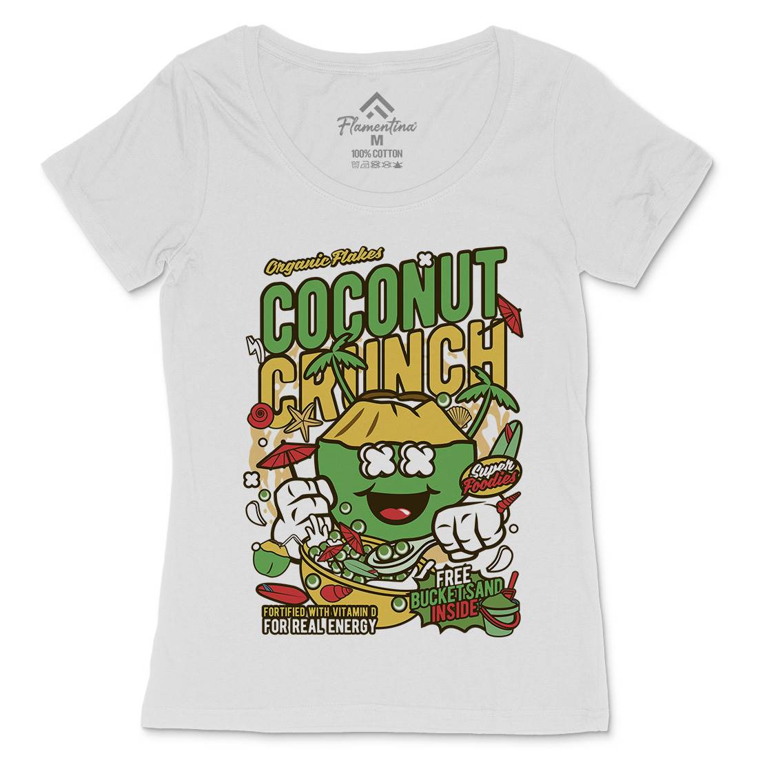 Coconut Crunch Womens Scoop Neck T-Shirt Food C519