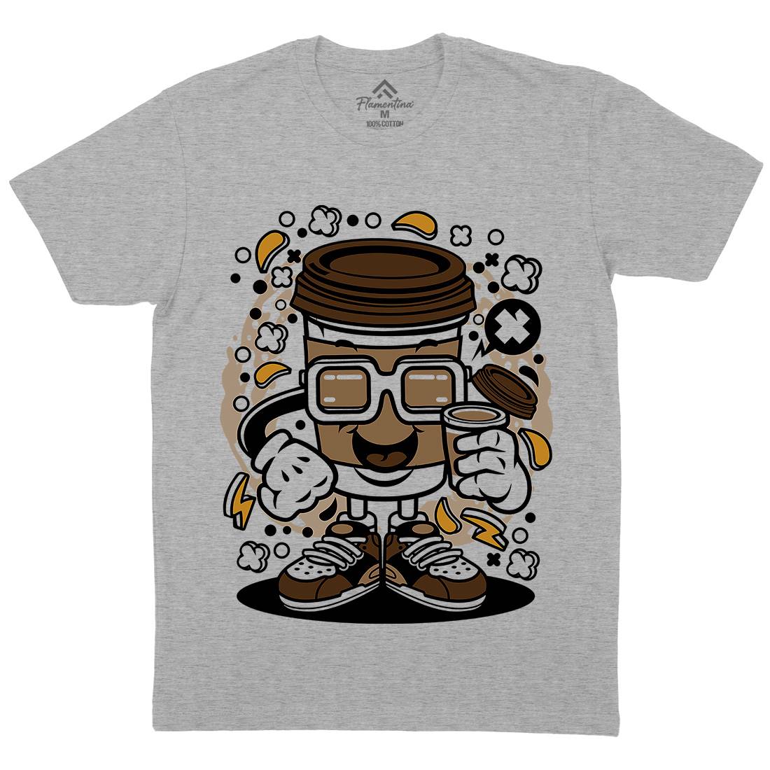 Coffee Cup Mens Crew Neck T-Shirt Drinks C521
