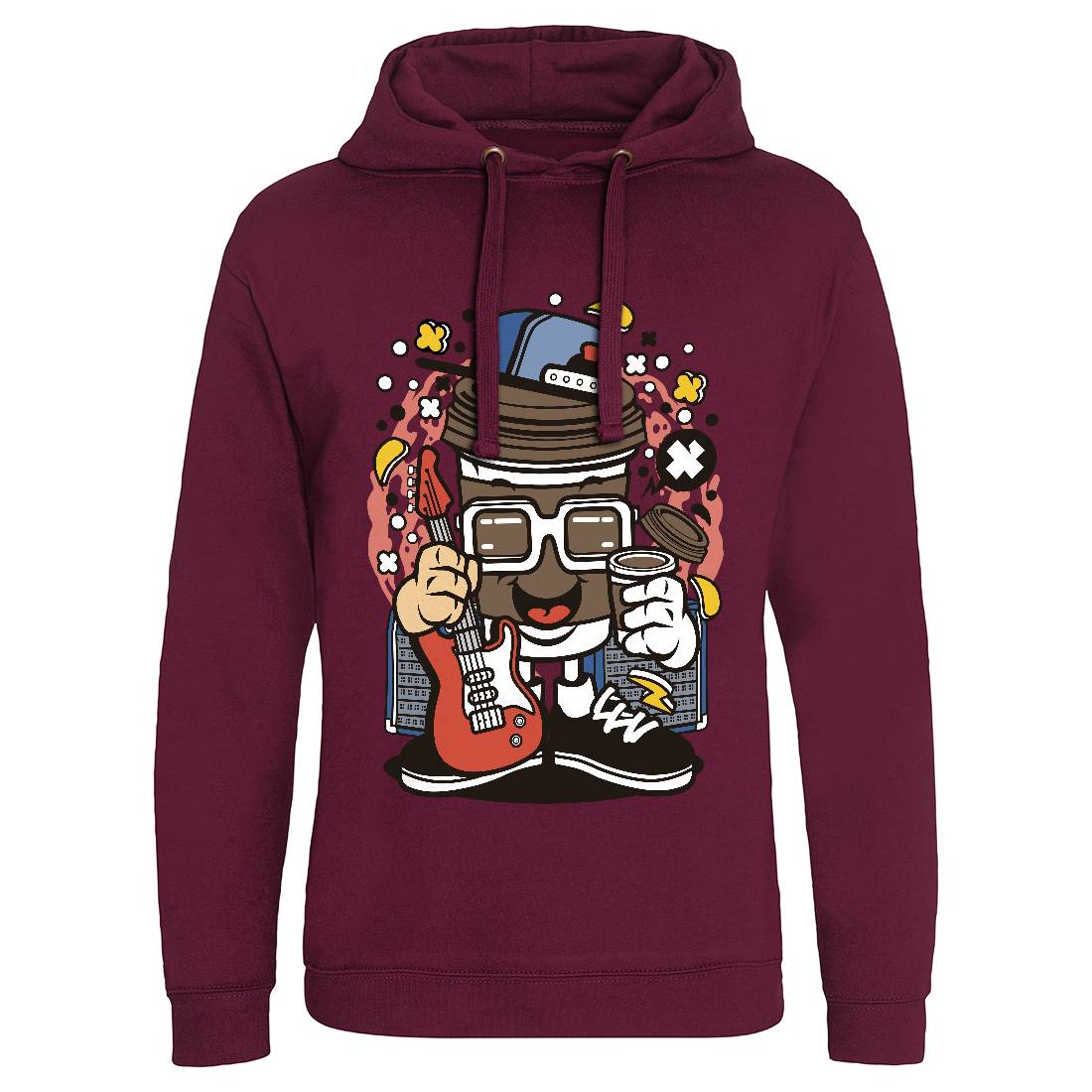 Coffee Cup Rocker Mens Hoodie Without Pocket Music C523