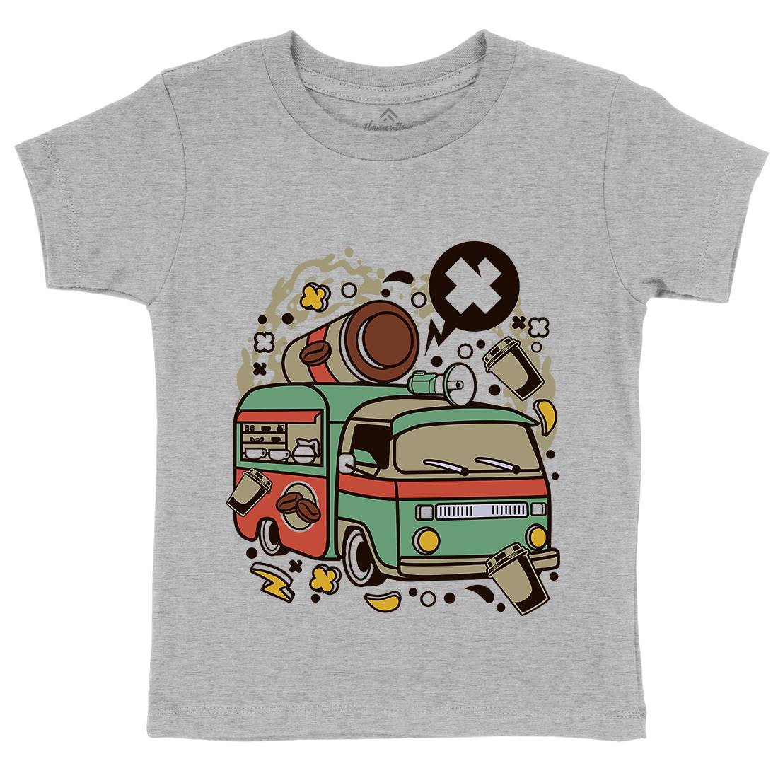 Coffee Van Kids Organic Crew Neck T-Shirt Drinks C525